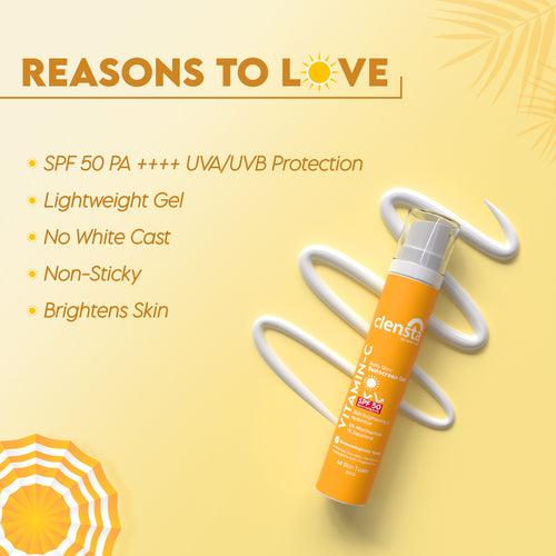 Vitamin C Daily Glow Sunscreen Gel SPF 50 PA++++ UVA/UVB With Vitamin C, 2% Niacinamide and 1% Squalane for Sun Defense & Hydration