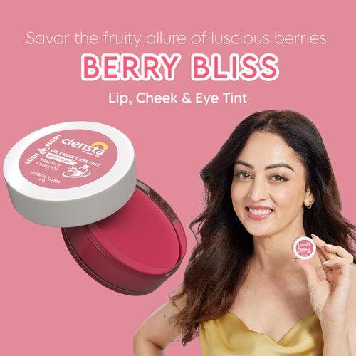 Lush & Blush Lip, Cheek & Eye Tint 01 Berry Bliss With Vitamin E & Castor Oil