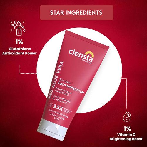 Red Aloe Vera Skin Glow Face Moisturizer With Red Aloe Vera, Glutathione & Vitamin C for Brighter Skin