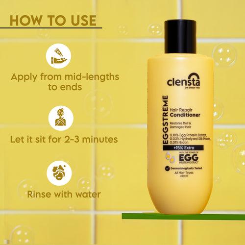 Eggstreme Hair Repair Conditioner With 0.10% Egg Protein Extract, 0.02% Hydrolyzed Silk Protein, 0.01% Biotin