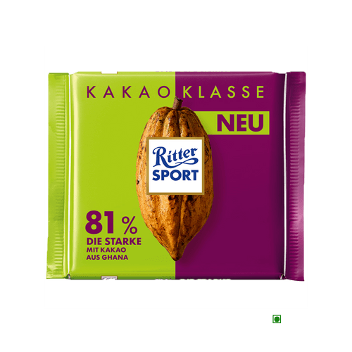 Ritter Sport 81% Strong Dark Chocolate Bar 100g