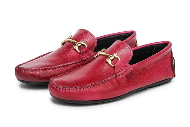 Horsebit Loafers - Red