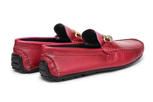 Horsebit Loafers - Red