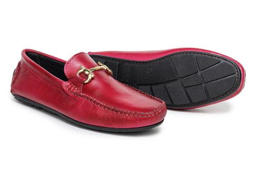 Horsebit Loafers - Red