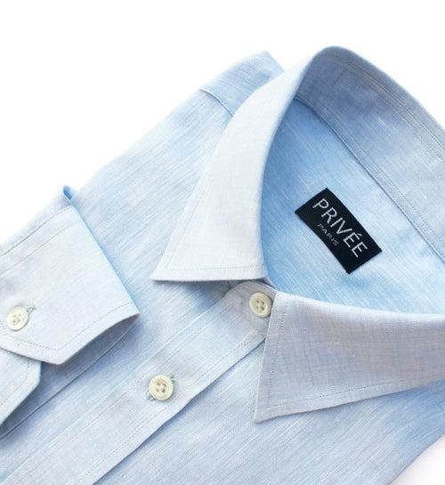 Ice Blue Linen Shirt (For Indian Summer)