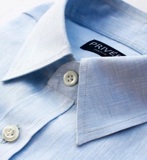 Ice Blue Linen Shirt (For Indian Summer)