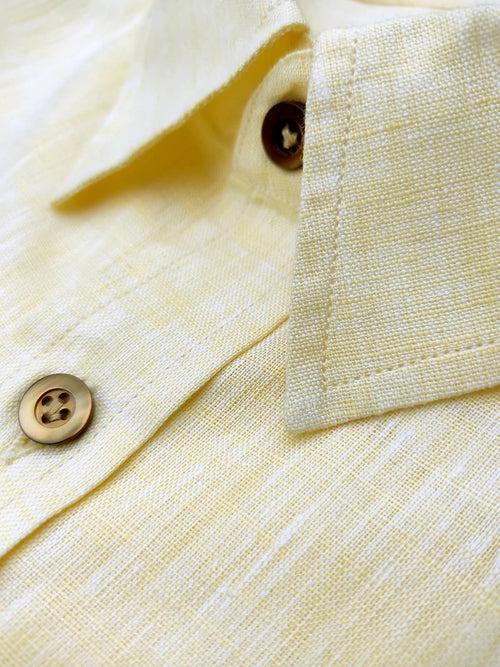 Light Yellow Linen Shirt (For Father of Bride)