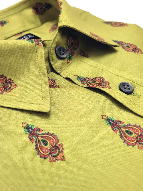 Lime Green Print Shirt