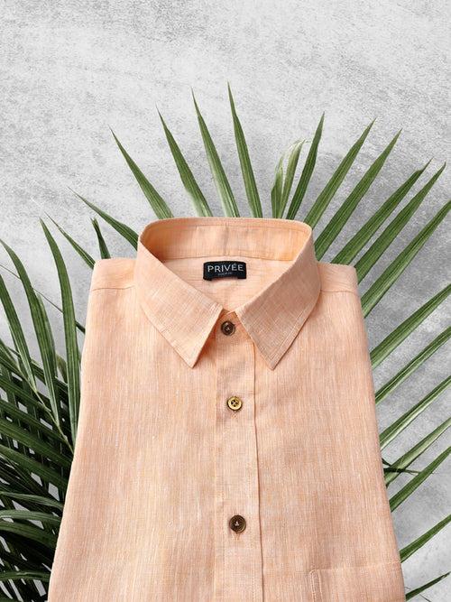 Peach Linen Shirt