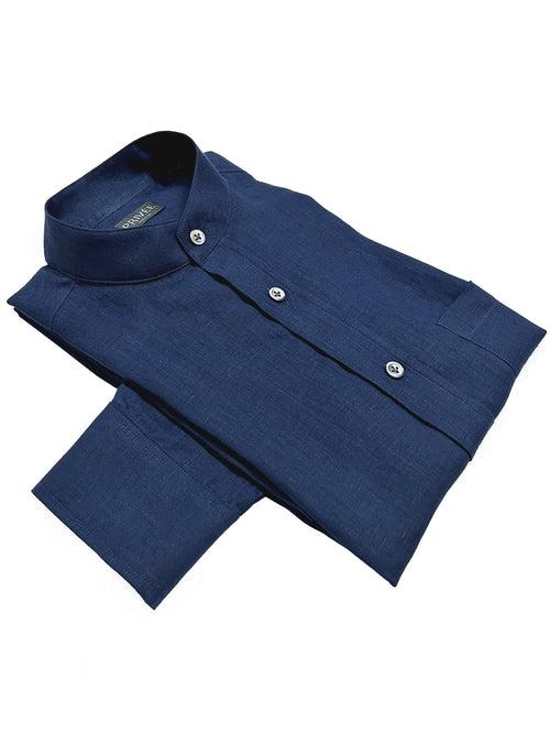 Navy Blue Linen Shirt (Timelessly Fashionable)