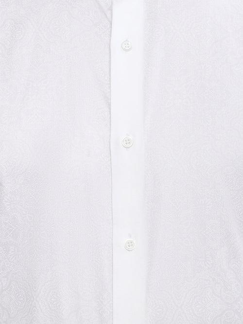 WHITE PRINTED FORMAL SHIRT