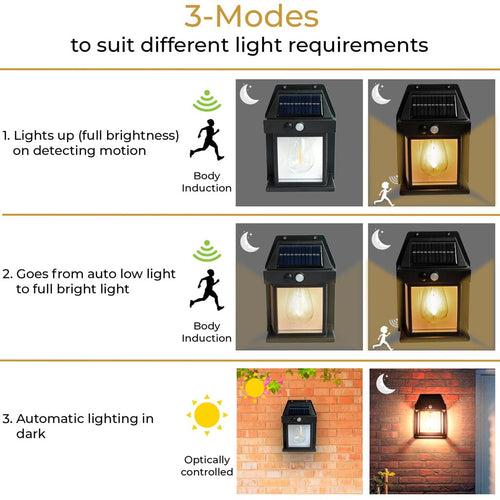 TrustBasket Solar Light Outdoor for wall, Wireless Garden Lights Outdoor Waterproof