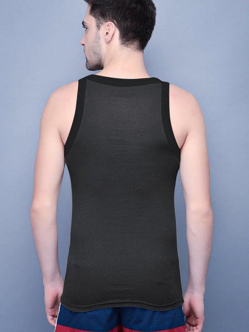 Cobb Men Dark Grey Solid Innerwear Vest