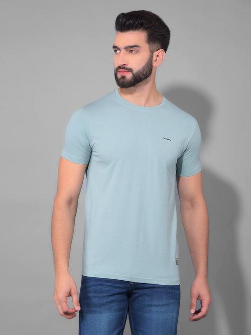 COBB SOLID SEAFOAM GREEN ROUND NECK T-SHIRT