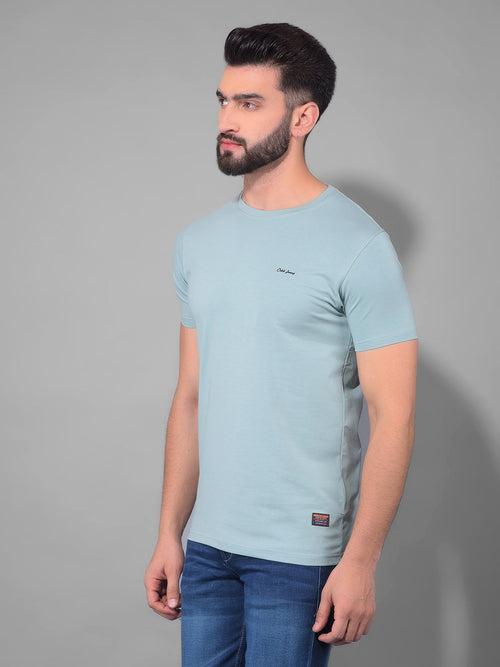 COBB SOLID SEAFOAM GREEN ROUND NECK T-SHIRT