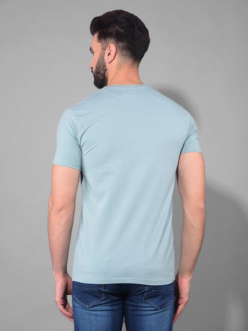 COBB SOLID SEAFOAM GREEN ROUND NECK T-SHIRT