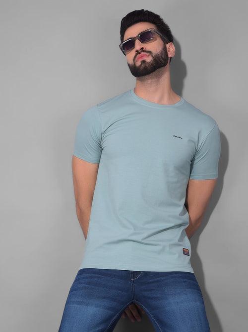 COBB SOLID SEAFOAM GREEN ROUND NECK T-SHIRT