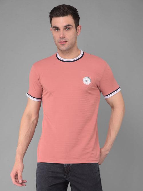 COBB WATERMELON PINK STRIPED ROUND NECK T-SHIRT