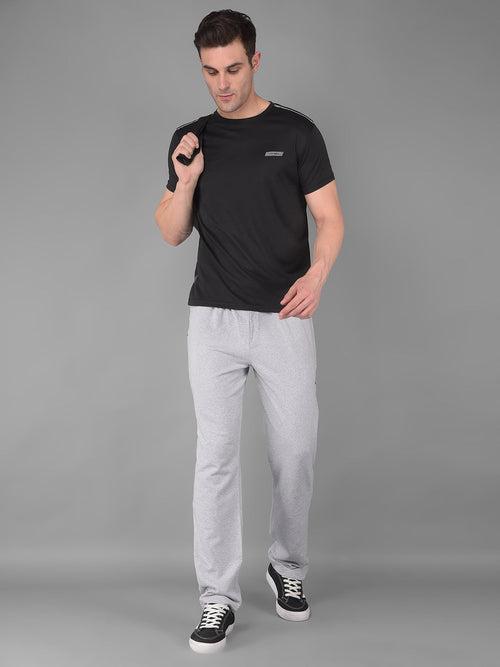 COBB SOLID BLACK ROUND NECK ACTIVE WEAR T-SHIRT