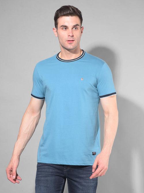 COBB SOLID BLUE ROUND NECK T-SHIRT