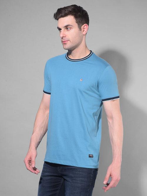 COBB SOLID BLUE ROUND NECK T-SHIRT