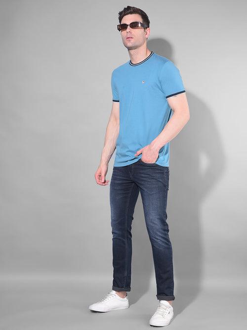 COBB SOLID BLUE ROUND NECK T-SHIRT