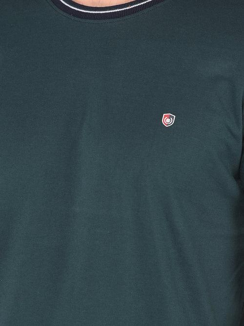 COBB SOLID SACRAMENTO GREEN ROUND NECK T-SHIRT