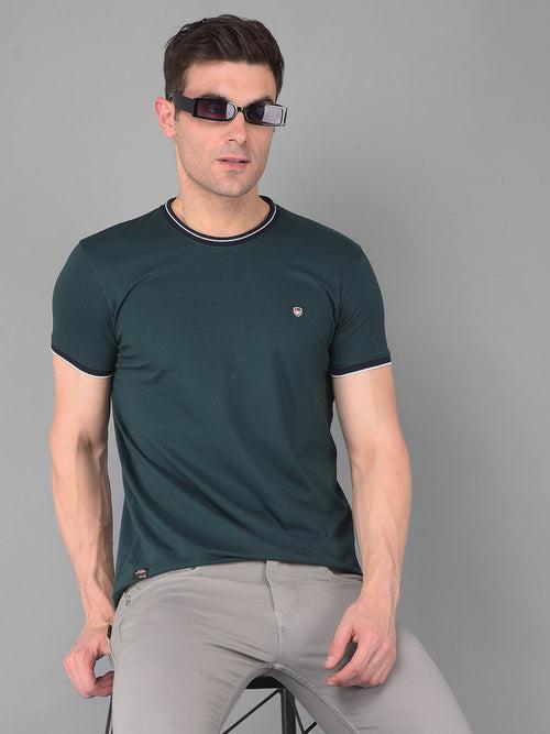 COBB SOLID SACRAMENTO GREEN ROUND NECK T-SHIRT