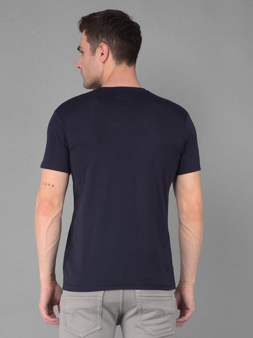 COBB LIMITLESS NAVY BLUE PRINTED ROUND NECK T-SHIRT