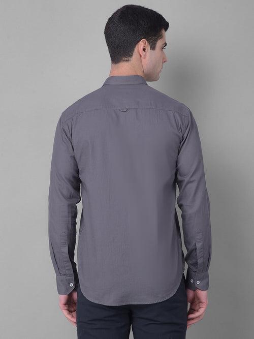 COBB SOLID DARK GREY SLIM FIT CASUAL SHIRT