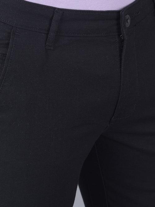 COBB BLACK ULTRA FIT LINEN CASUAL TROUSER