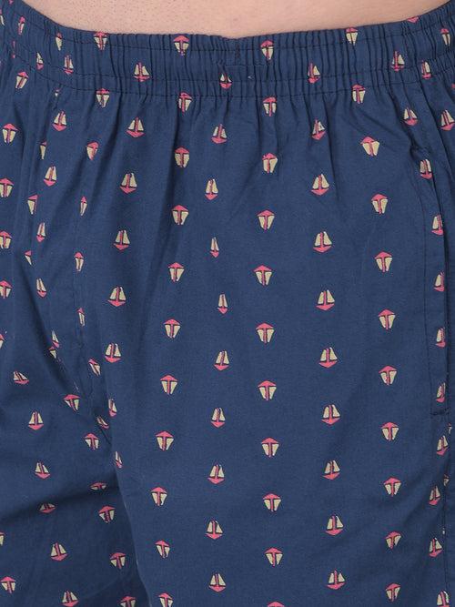 COBB NAVY YELLOW PRINTED SHORTS