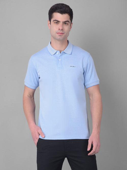 COBB SOLID SKY BLUE POLO NECK T-SHIRT