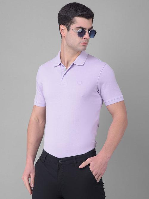 COBB SOLID LIGHT PURPLE POLO NECK T-SHIRT