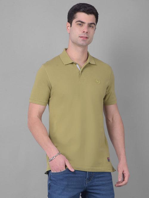 COBB SOLID LIGHT OLIVE POLO NECK T-SHIRT