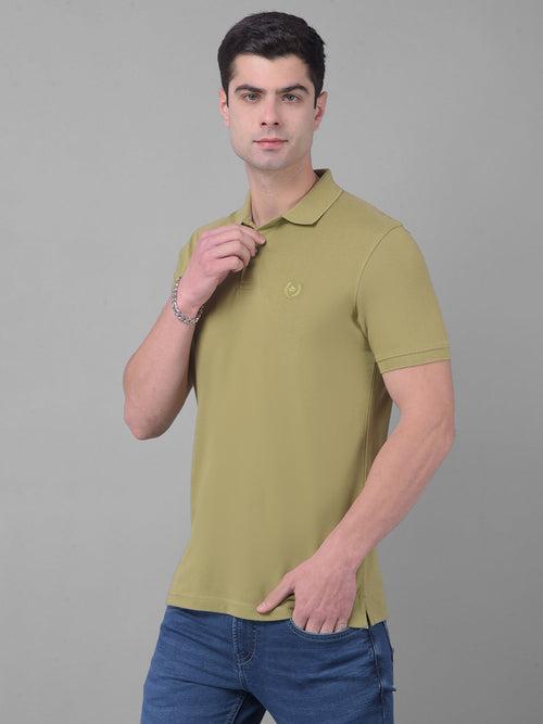 COBB SOLID LIGHT OLIVE POLO NECK T-SHIRT