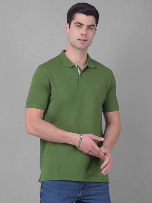 COBB SOLID HUNTER GREEN POLO NECK T-SHIRT