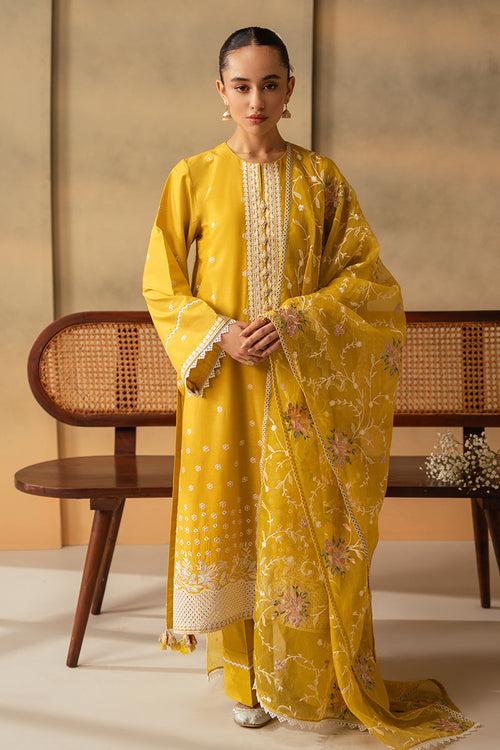 Cross Stitch Embroidered Mahiri Lawn – CEYLON YELLOW