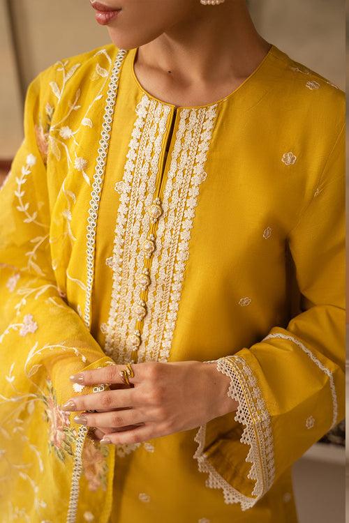 Cross Stitch Embroidered Mahiri Lawn – CEYLON YELLOW