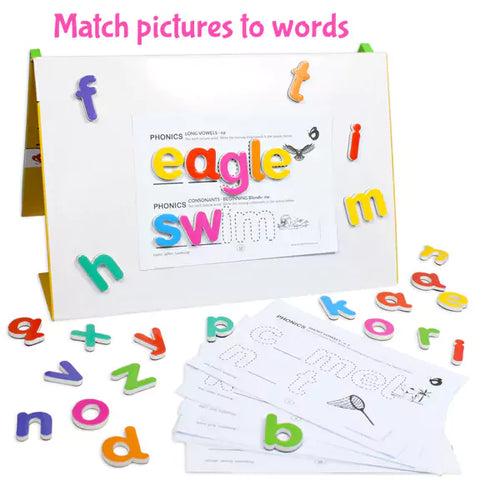 Combo: 90pc Magnetic ABC & Writing Board + 27pc Magnetic Shape Puzzle Set