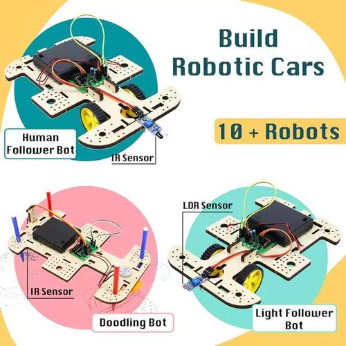 ButterflyEdufields 10in1 STEM Robotics kit | Robot Toys for Kids Ages 8 9 10 11 12 Years Old Boys Girls | 50+ Parts, Electronics Sensor Modules | No Coding Required | Birthday Gift for Kids Ages 8+