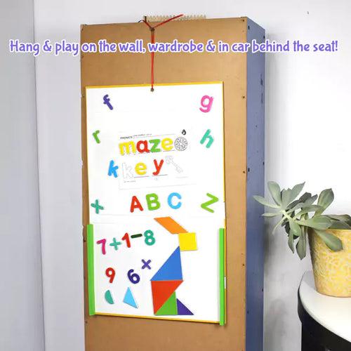 Combo: 90pc Magnetic ABC & Writing Board + 27pc Magnetic Shape Puzzle Set