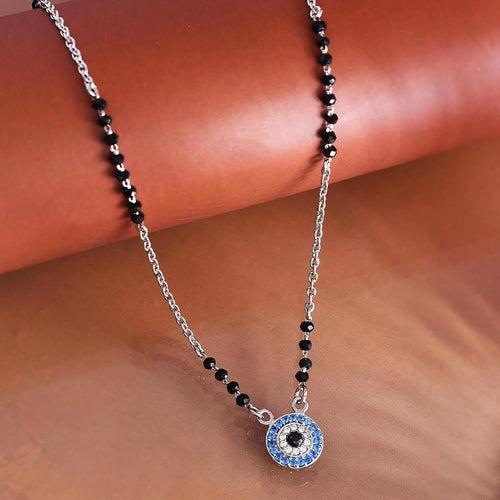 925 Sterling Silver Evil Eye Mangalsutra With Link Chain For Women