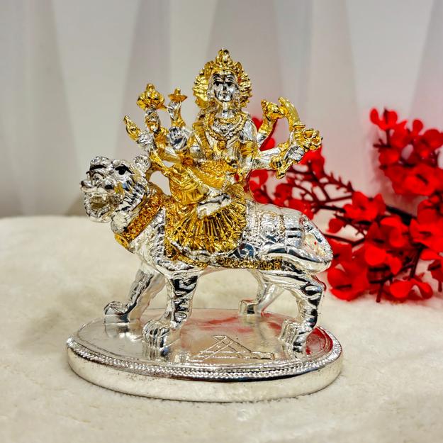 This 999 Gold Coated Durga Mata Idol will bring blessings and prosperity to your home. The intricately designed idol is coated in 999 gold, adding a touch of elegance to your household. Bring home this divine statue and invite good fortune into your life!