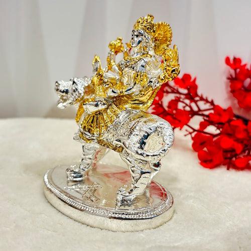 This 999 Gold Coated Durga Mata Idol will bring blessings and prosperity to your home. The intricately designed idol is coated in 999 gold, adding a touch of elegance to your household. Bring home this divine statue and invite good fortune into your life!