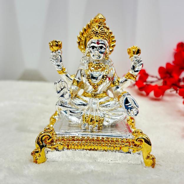 999 Silver Plated Goddess LAXMI Ma Statue Figurine .Elevate your home decor with this goddess LAXMI figurine. Made with silver plating, it adds a touch of elegance to any room