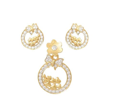 Butterfly Pattern's Tops & Earrings in Yellow Gold 18kt for Women,Girls.