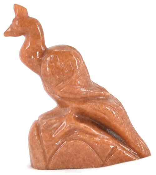 Red Aventurine Peacock Statue