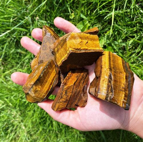 Tiger Eye 3 Piece Raw Stone 2 Inches