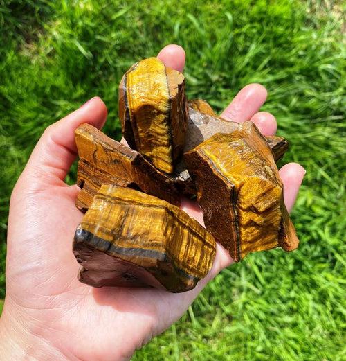 Tiger Eye 3 Piece Raw Stone 2 Inches